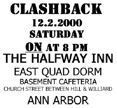 Poster for 12.02.2000 - Ann Arbor, MI