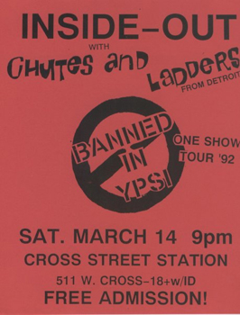 Poster for 03.14.1992 - Ypsilanti, MI